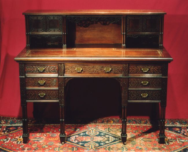 English George Iii Chippendale Writing Desk 19th Century